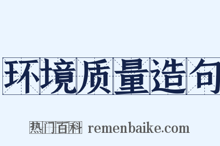 环境质量造句是什么意思的图片
